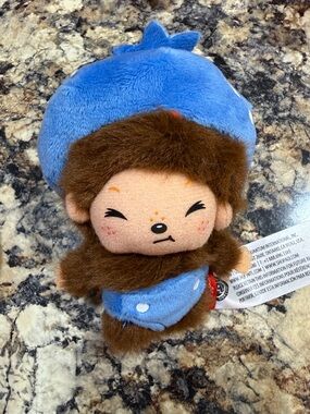 Blueberry Monchhichi Plush Pendant Keychain